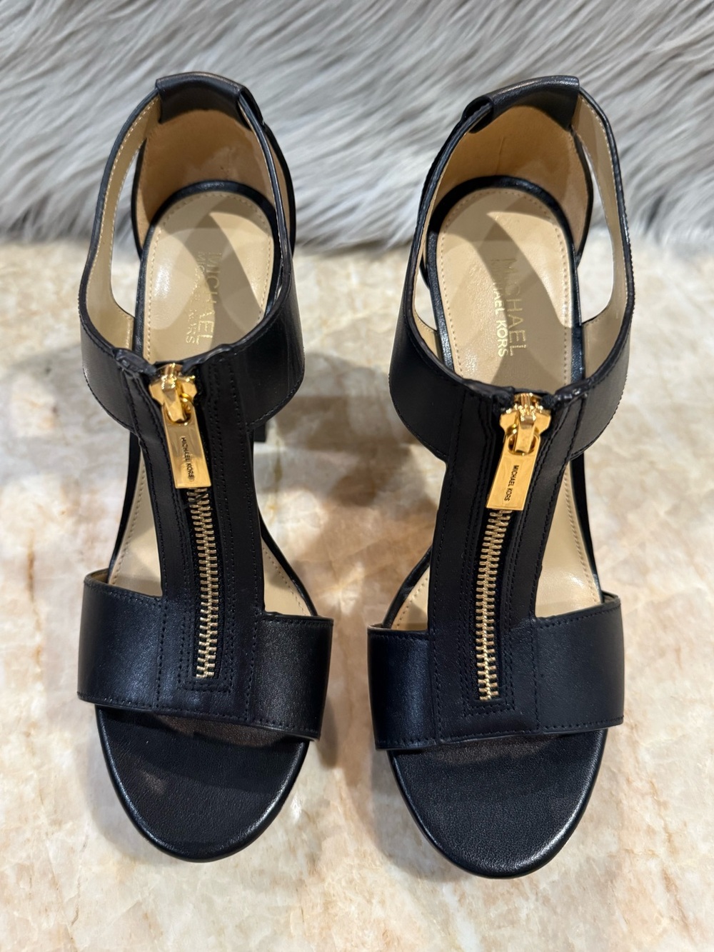 MICHAEL Michael Kors Women's Berkley Mid Platform T-Strap Sandals - Picture 7 of 12